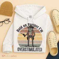 Hold On Partner Im Overstimulated Cowboy Frog Hoodie thumb 4