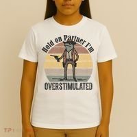 Hold On Partner Im Overstimulated Cowboy Frog T-Shirt thumb 4
