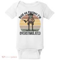 Hold On Partner Im Overstimulated Cowboy Frog Baby Bodysuit thumb 0