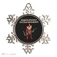 Hold On Partner Im Overstimulated Western Cat Cowboy Ornament thumb 0