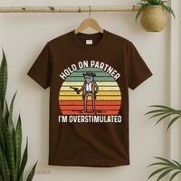 Hold On Partner IM Overstimulated Cowboy Frog Vintage T-Shirt thumb 2