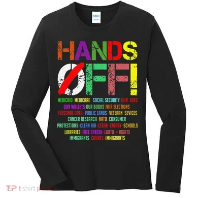 Hands Off Protest Gift Women's Long Sleeve Shirt