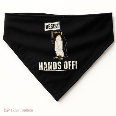 Hands Off Penguins Protest Against Tariffs Penguin Resist USA-Made Doggie Bandana