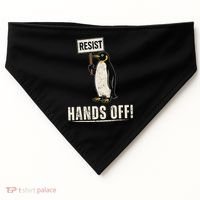 Hands Off Penguins Protest Against Tariffs Penguin Resist USA-Made Doggie Bandana thumb 0