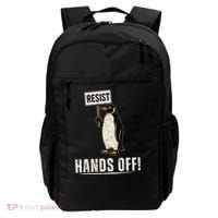 Hands Off Penguins Protest Against Tariffs Penguin Resist Backpack thumb 0