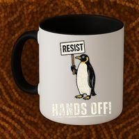 Hands Off Penguins Protest Against Tariffs Penguin Resist Coffee Mug thumb 2