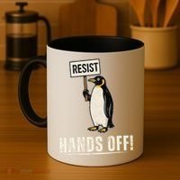 Hands Off Penguins Protest Against Tariffs Penguin Resist Coffee Mug thumb 4