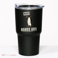 Hands Off Penguins Protest Against Tariffs Penguin Resist Tumbler thumb 0