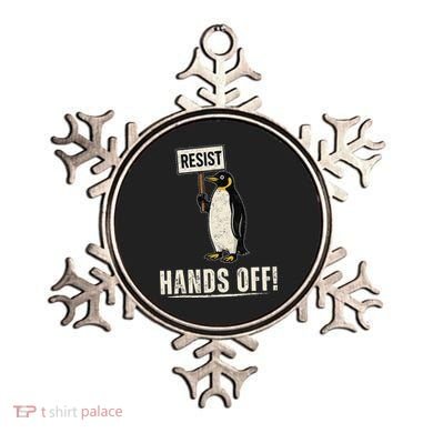 Hands Off Penguins Protest Against Tariffs Penguin Resist Ornament