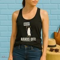 Hands Off Penguins Protest Against Tariffs Penguin Resist Women's Tank Top thumb 2