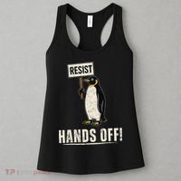 Hands Off Penguins Protest Against Tariffs Penguin Resist Women's Tank Top thumb 3