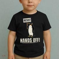 Hands Off Penguins Protest Against Tariffs Penguin Resist Toddler T-Shirt thumb 2