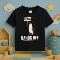 Hands Off Penguins Protest Against Tariffs Penguin Resist Toddler T-Shirt thumb 3