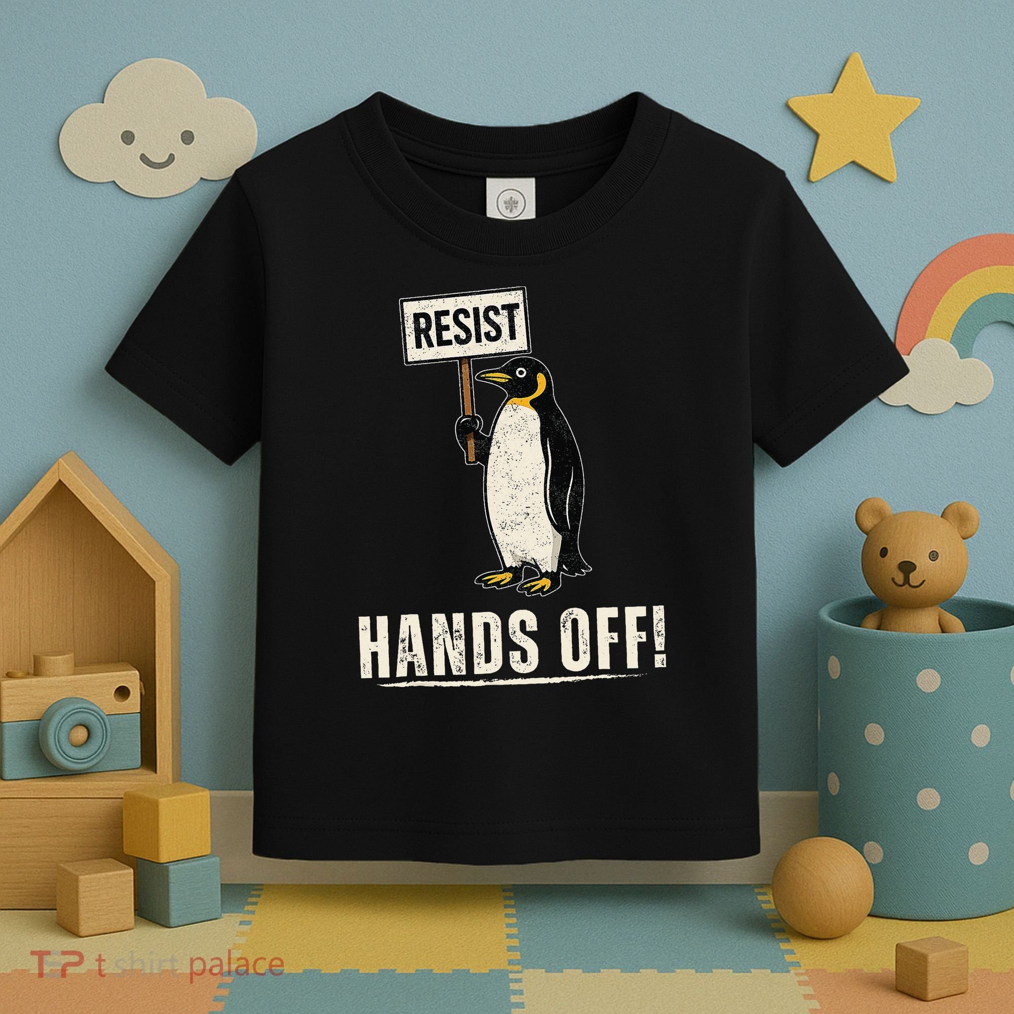 Hands Off Penguins Protest Against Tariffs Penguin Resist Toddler T-Shirt