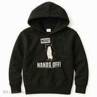 Hands Off Penguins Protest Against Tariffs Penguin Resist Kids Hoodie thumb 0