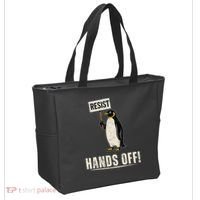 Hands Off Penguins Protest Against Tariffs Penguin Resist Tote Bag thumb 2