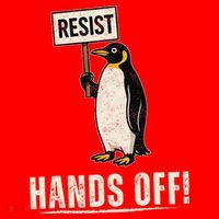 Hands Off Penguins Protest Against Tariffs Penguin Resist Santa Hat thumb 1