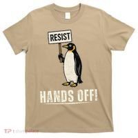Hands Off Penguins Protest Against Tariffs Penguin Resist T-Shirt thumb 0