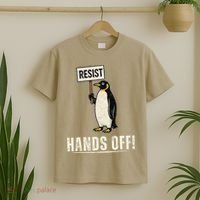 Hands Off Penguins Protest Against Tariffs Penguin Resist T-Shirt thumb 2