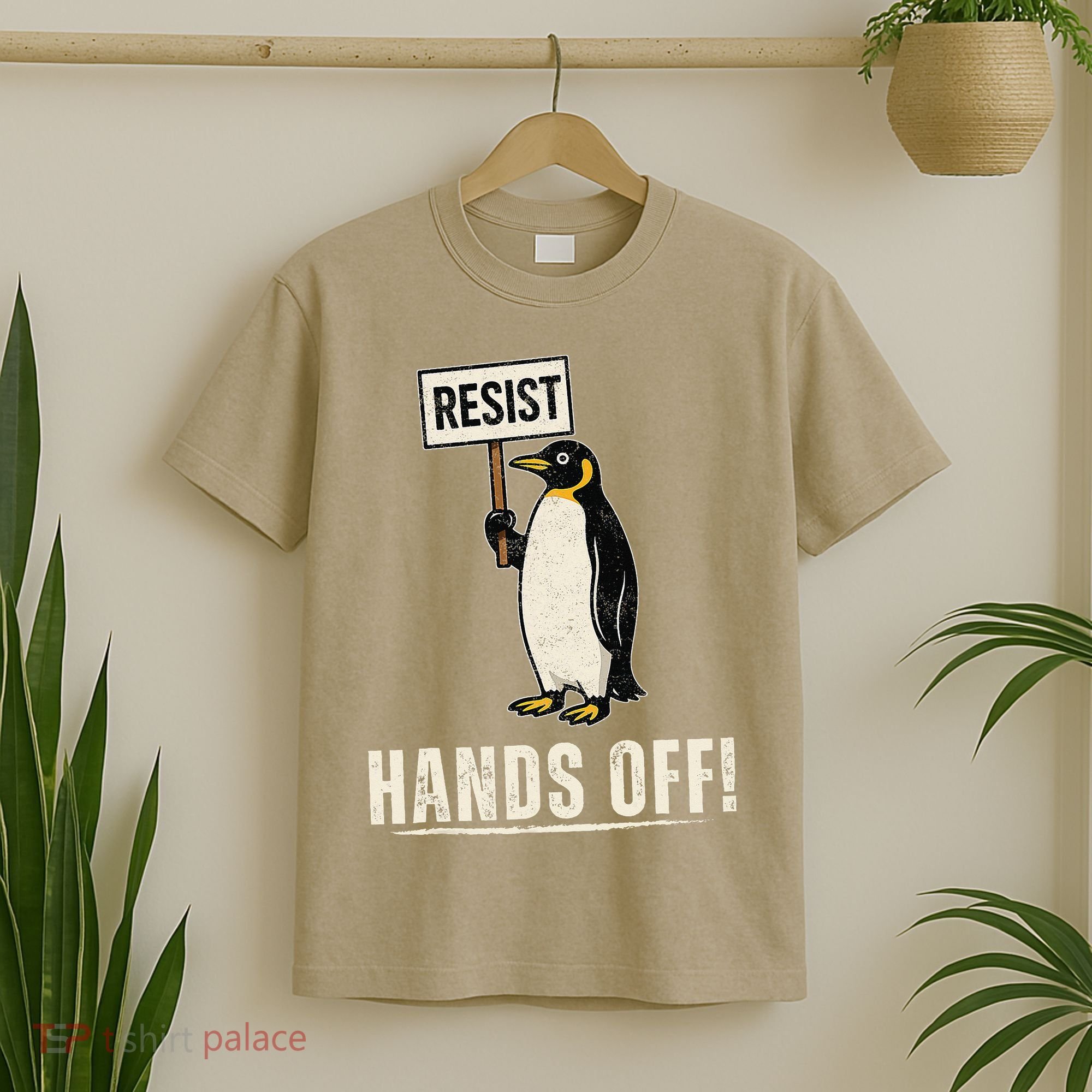 Hands Off Penguins Protest Against Tariffs Penguin Resist T-Shirt