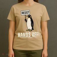 Hands Off Penguins Protest Against Tariffs Penguin Resist T-Shirt thumb 4