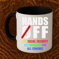 Hands Off Protest Social Security And Medicare Protest Coffee Mug thumb 2