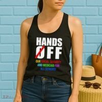 Hands Off Protest Social Security And Medicare Protest Women's Tank Top thumb 2