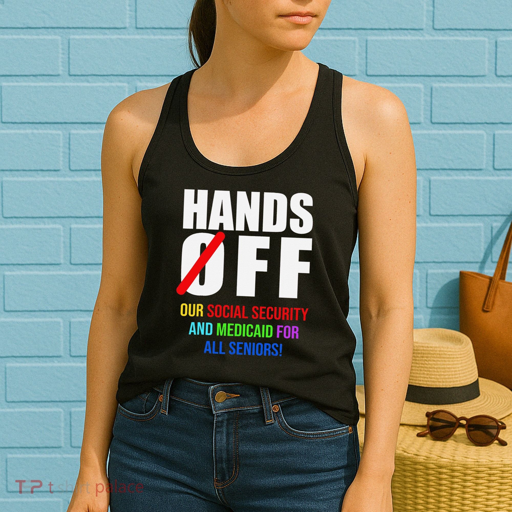 Hands Off Protest Social Security And Medicare Protest Women's Tank Top