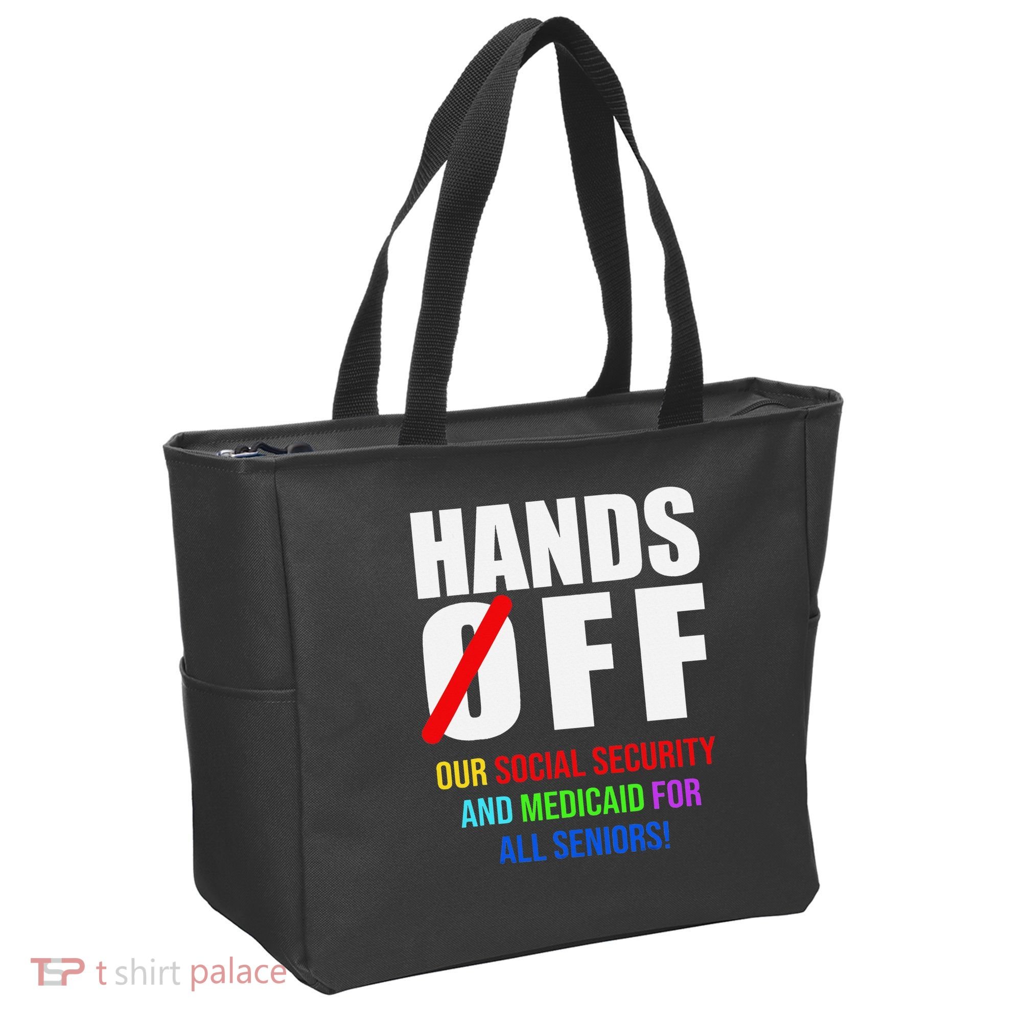 Hands Off Protest Social Security And Medicare Protest Tote Bag