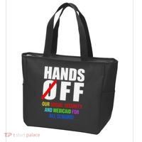 Hands Off Protest Social Security And Medicare Protest Tote Bag thumb 3