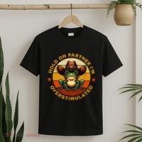 Hold On Partner IM Overstimulated Western Froggy Sheriff T-Shirt thumb 2