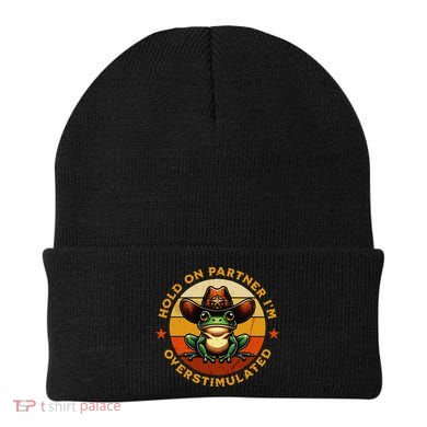 Hold On Partner IM Overstimulated Western Froggy Sheriff Beanie