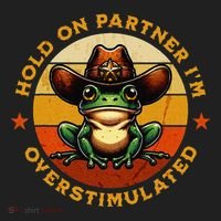 Hold On Partner IM Overstimulated Western Froggy Sheriff Beanie thumb 2