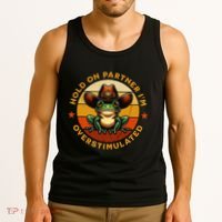 Hold On Partner IM Overstimulated Western Froggy Sheriff Tank Top thumb 3