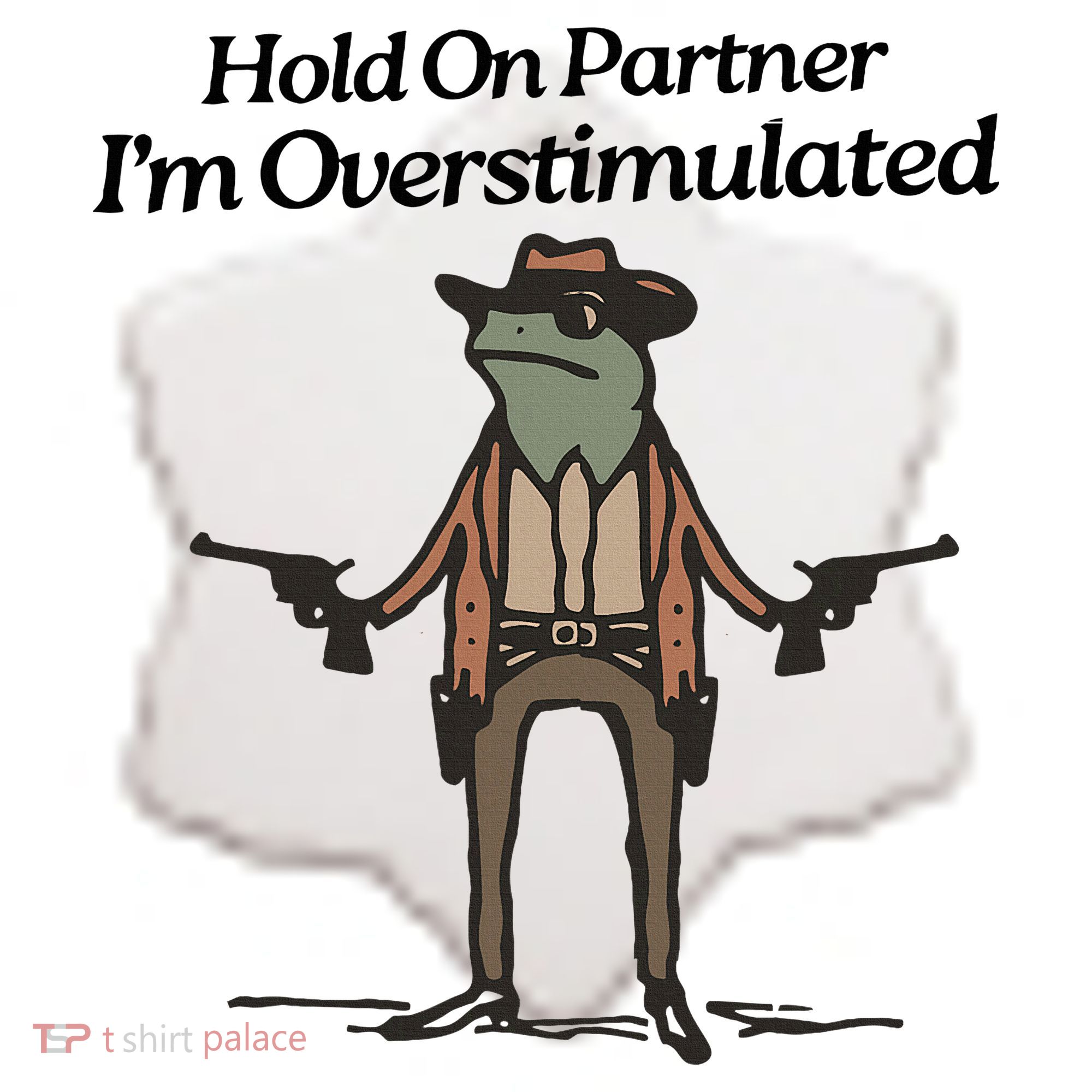 Hold On Partner IM Overstimulated Cowboy Funny Frog Western Ceramic Ornament
