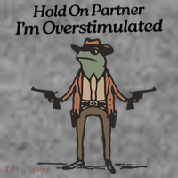 Hold On Partner IM Overstimulated Cowboy Funny Frog Western Toddler Hoodie thumb 2