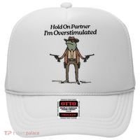 Hold On Partner IM Overstimulated Cowboy Funny Frog Western Hat thumb 0