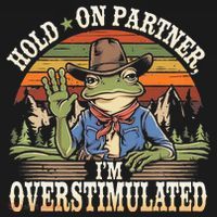 Hold On Partner IM Overstimulated Funny Quote Women's Hoodie thumb 2