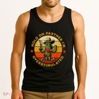 Hold On Partner IM Overstimulated Western Cactus Sheriff Tank Top thumb 3