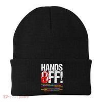 Hands Off Protest Social Security And Medicare Protest Funny Beanie thumb 0