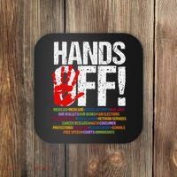 Hands Off Protest Social Security And Medicare Protest Funny Coaster thumb 0