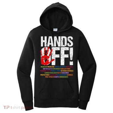 Hands Off Protest Social Security And Medicare Protest Funny Women's Hoodie