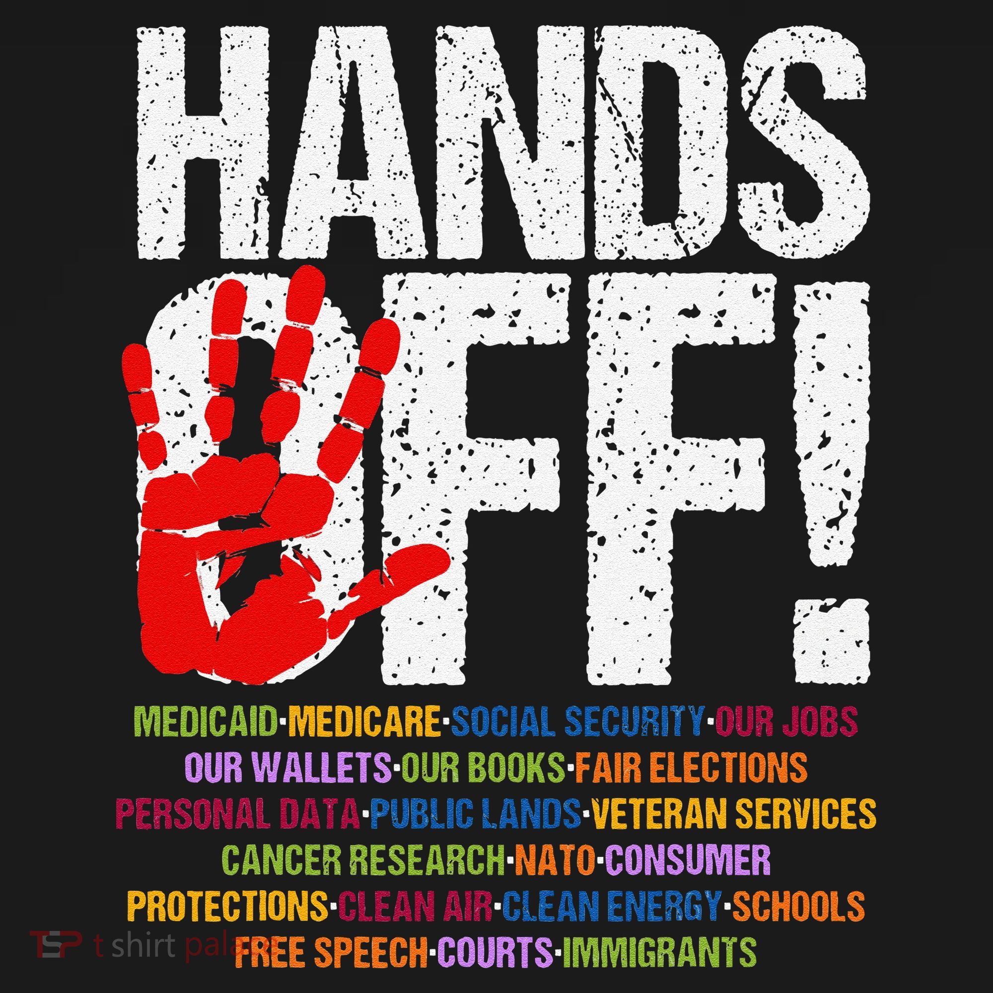 Hands Off Protest Social Security And Medicare Protest Funny Women's Tank Top