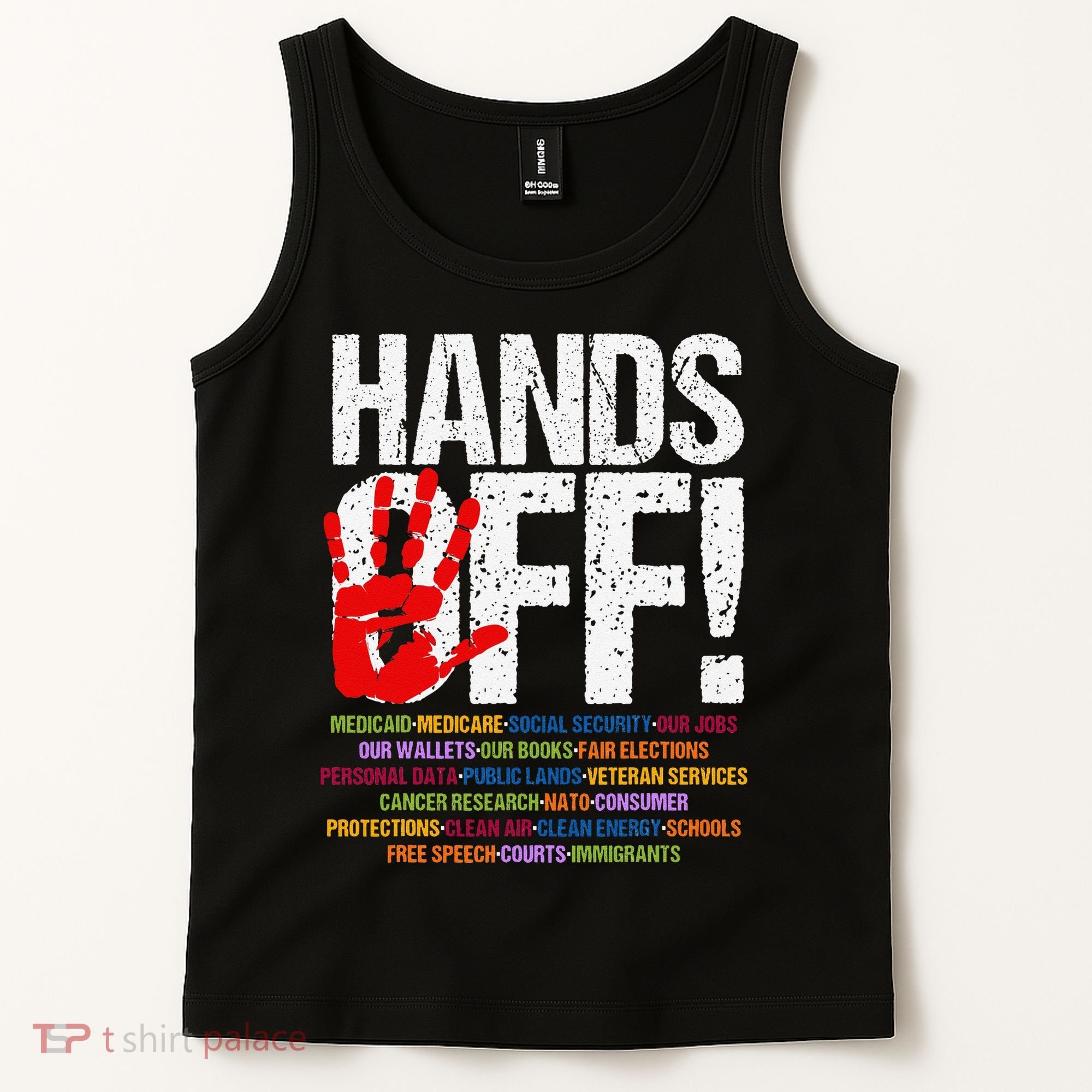 Hands Off Protest Social Security And Medicare Protest Funny Tank Top