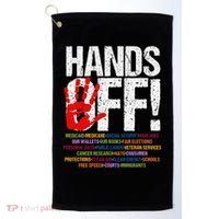 Hands Off Protest Social Security And Medicare Protest Funny Golf Towel thumb 0