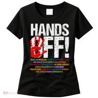 Hands Off Protest Social Security And Medicare Protest Funny Women's T-Shirt thumb 0