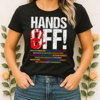 Hands Off Protest Social Security And Medicare Protest Funny Women's T-Shirt thumb 2