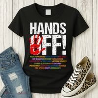 Hands Off Protest Social Security And Medicare Protest Funny Women's T-Shirt thumb 3