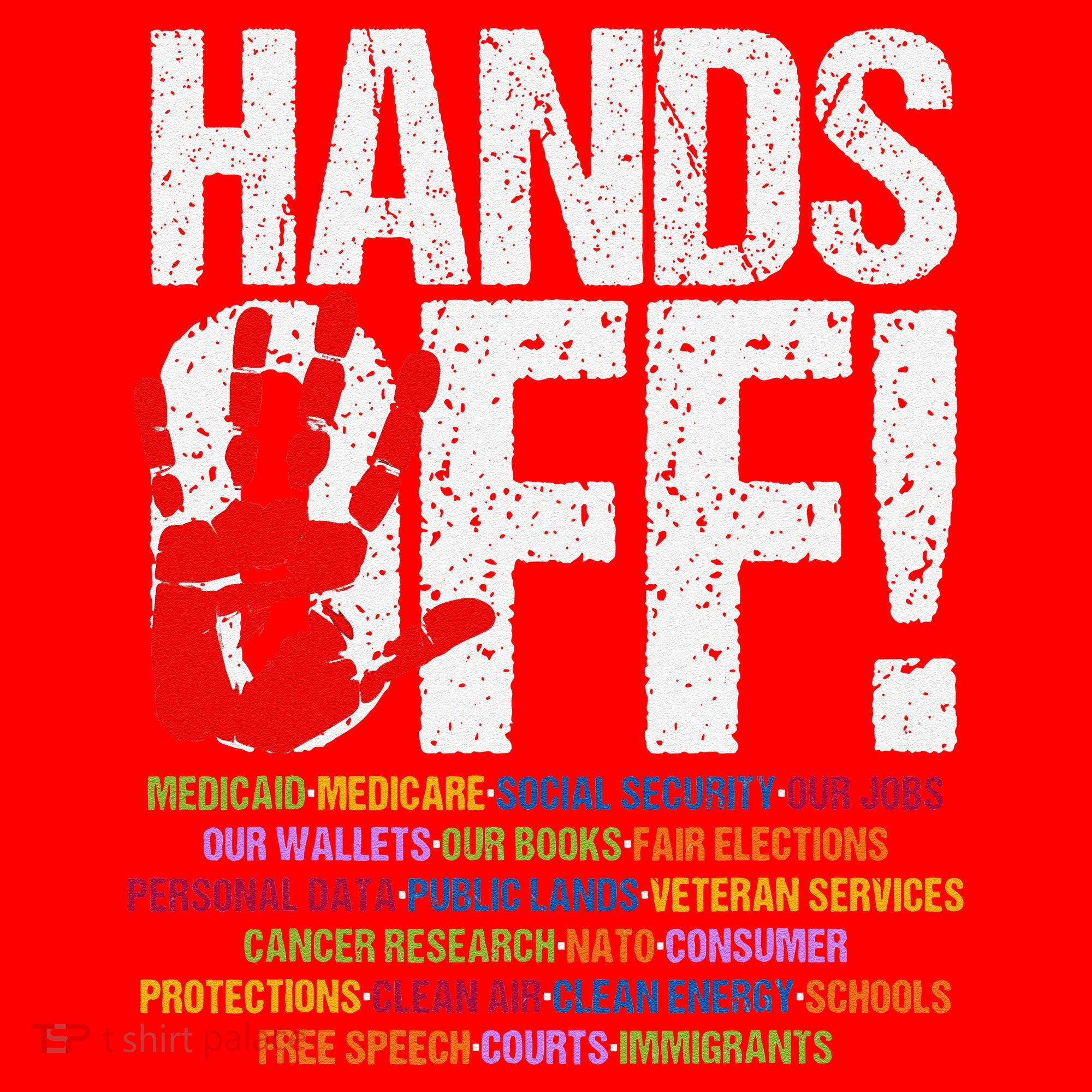 Hands Off Protest Social Security And Medicare Protest Funny Santa Hat