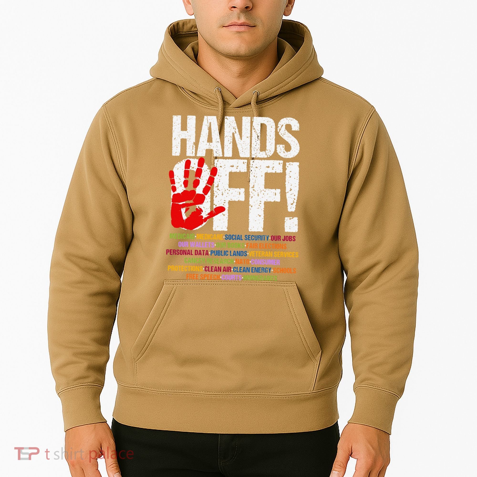 Hands Off Protest Social Security And Medicare Protest Funny Hoodie